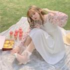 Floral Print Blouse / A-line Overall Dress