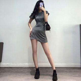 Tie-waist Mini T-shirt Dress