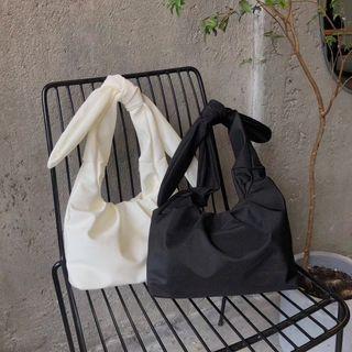 Tie-strap Shirred Hobo Bag