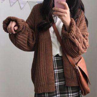 Chunky Knit Open Front Cardigan