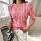 Pastel Cable-knit Top