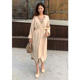 Pastel Color Long Wrap Cardigan