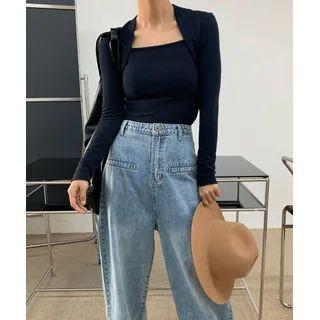 Bolero Overlay Slim-fit Top