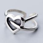 925 Sterling Silver Heart Layered Open Ring As Shown In Figure - One Size