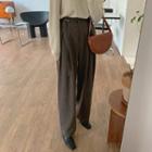Belted Wide-leg Woolen Pants