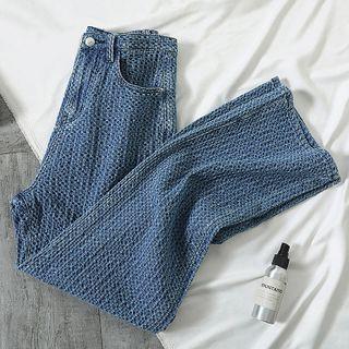 Jacquard Wide-leg Jeans