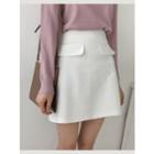 Flap-detail A-line Miniskirt