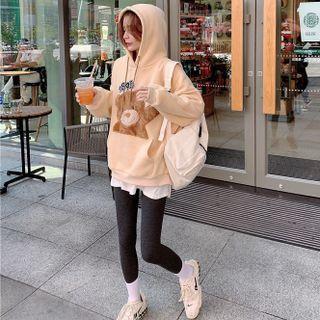 Bear Hoodie / Plain Leggings / Set: T-shirt + Hoodie + Leggings