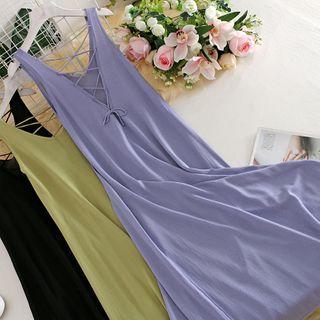 Open Back Knit Sleeveless Dress