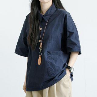 Elbow Sleeve Pocket Shirt