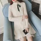 Bow Accordion Bell-sleeve Dress