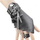 Set: Skull Accent Bracelet Ring + Fingerless Glove