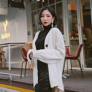 Loose-fit Stitched Knit Cardigan