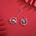 Non-matching 925 Sterling Silver Rhinestone Cloud Dangle Earring 1 Pair - Es1290 - Silver - One Size