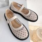 Dotted Mesh Mary Jane Flats