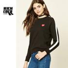 Heart Print Long-sleeve Sweatshirt