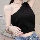 Sleeveless One-shoulder Knit Top