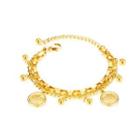 Fashion And Elegant Plated Gold Crown Round Double-layer 316l Stainless Steel Bracelet Golden - One Size