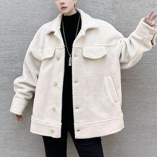 Pocket-flat Oversize Fleece Jacket