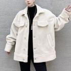Pocket-flat Oversize Fleece Jacket