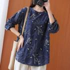 Long-sleeve Floral Embroidered Top
