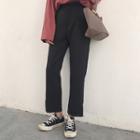 Side-slit Straight Cut Cropped Pants