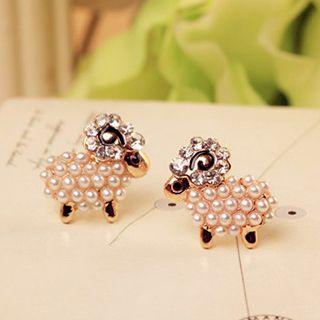 Sheep Faux Pearl Earrings