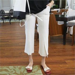 Slit-hem Cropped Pants