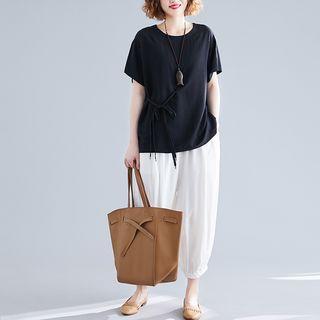 Set : Plain Short-sleeve T Shirt + Saruel Pants
