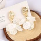 Floral Earring 1 Pair - Bc1355 - White Leaf - Gold - One Size