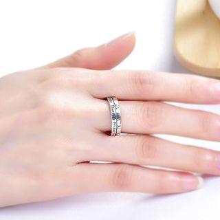 925 Sterling Silver Lettering & Roman Numeral Open Ring
