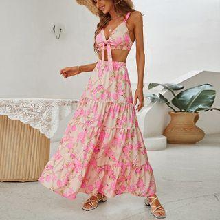 Set: Flora Crop Camisole Top + A-line Skirt