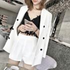 Set: Double Breast Blazer + Lace Camisole + Shorts