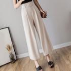Belted Cropped Wide Leg Pants