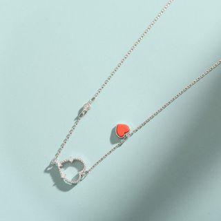 925 Sterling Silver Heart Pendant Necklace 925 Sterling Silver - Heart Pendant Necklace - One Size