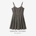 Color-block Plaid A-line Mini Dress