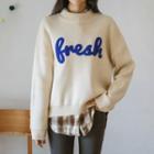 Lettering-patch Dip-back Sweater