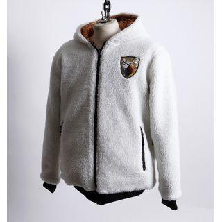 Reversible Hooded Lam  Sherpa-fleece Jacket