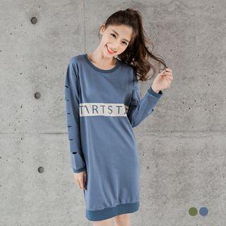 Cut-long-sleeved Sweatshirt