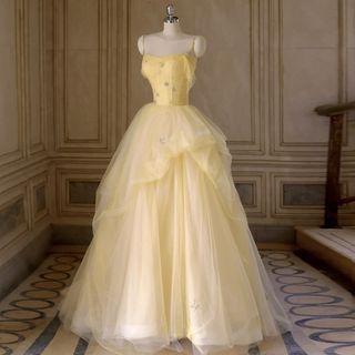 Rhinestone A-line Evening Gown