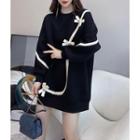 Bow Accent Sweatshirt Dress