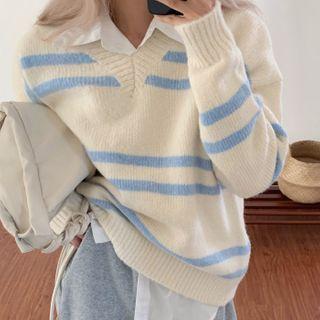 Striped Sweater / Harem Sweatpants