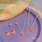 Flower Drop Earring / Pendant Necklace / Faux Pearl Necklace