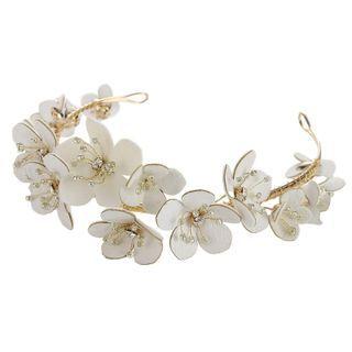 Rhinestone Floral Wedding Headpiece White - One Size