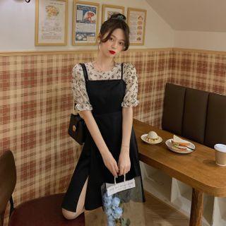 Strappy Floral Midi A-line Dress / Top / Light Jacket
