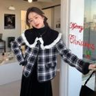 Collared Plaid Button-up Jacket