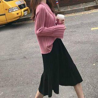Set: Sweater + A-line Midi Skirt