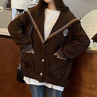 Buttoned Sailor Collar Jacket