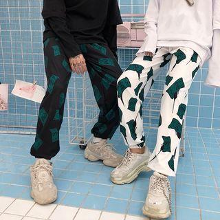 Couple Matching Banknote Print Harem Pants