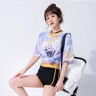 Set: Tankini Top + Swim Shorts + Coverup T-shirt